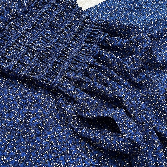 NWT Max Studio Floral Crepe Jumpsuit Sleeveless Surplice Smocked Waist Wide Leg - Picture 10 of 11